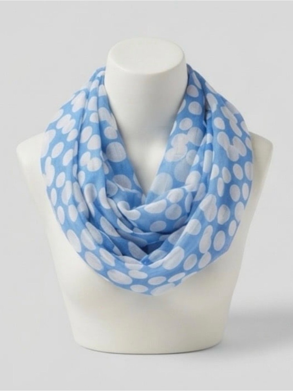 Apt. 9 Light Blue and White Polka Dot Infinity Scarf